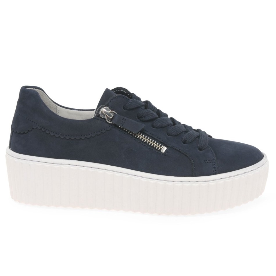 Gabor Nubuck Bleu | Baskets Exclusives Dolly Pour Femmes